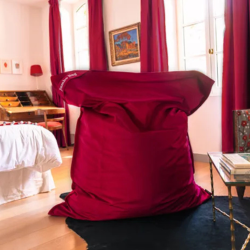 grand pouf géant bordeaux rouge design