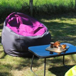 pouf géant violet aubergine