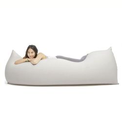 grand pouf gris clair baloo