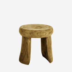 Tabouret rond bois naturel