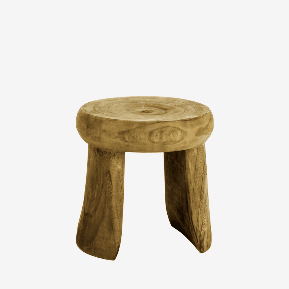 Tabouret rond bois naturel
