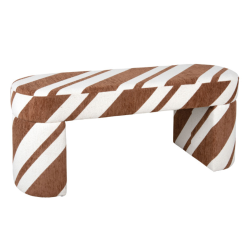 banc arrondi rayé marron