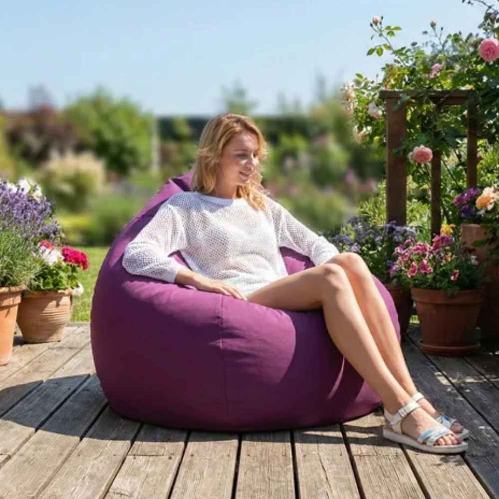 Pouf poire William violet