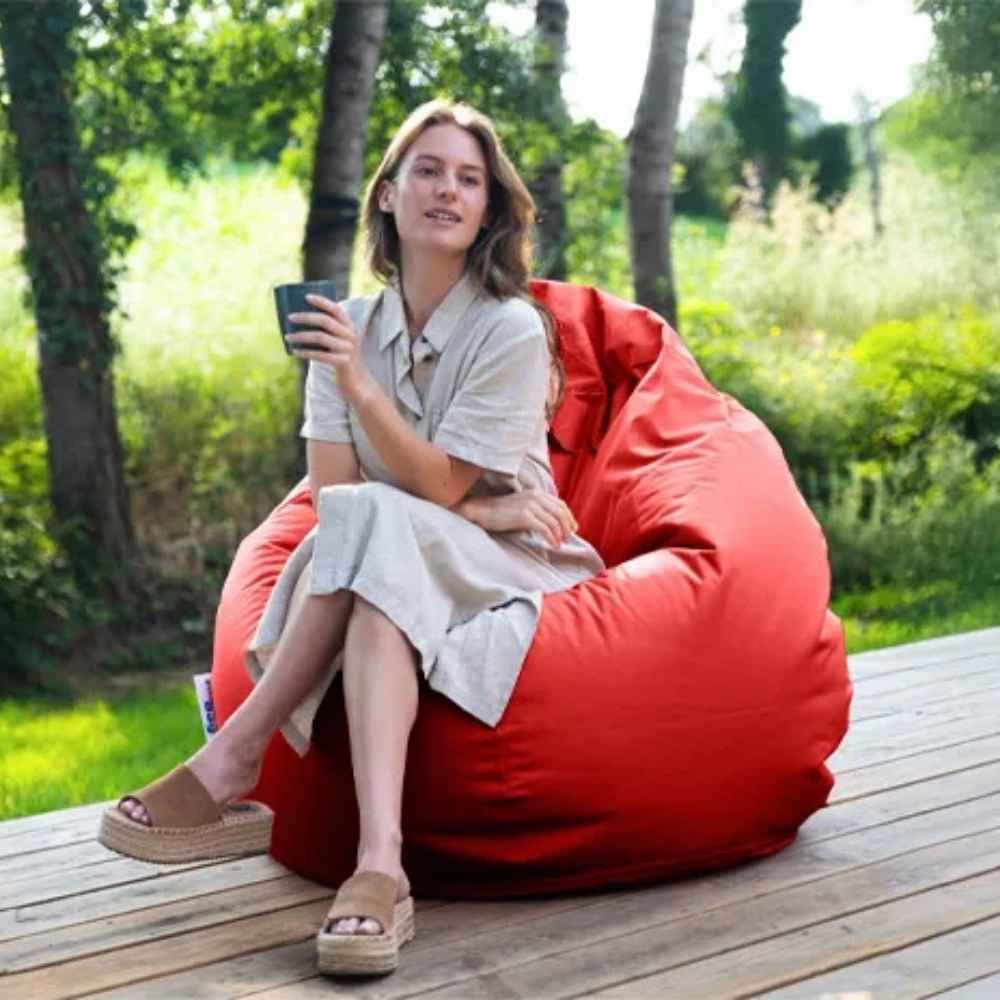 Pouf poire rouge