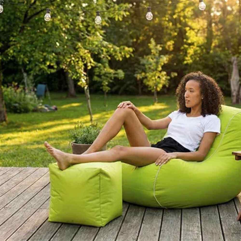 fauteuil pouf vert anis