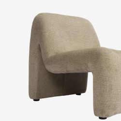 Fauteuil lounge velours beige style moderne