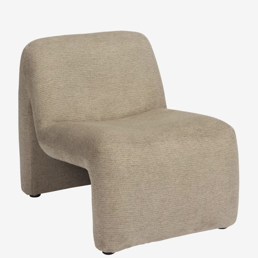 Velvet lounge chaise Madam Stoltz velours beige